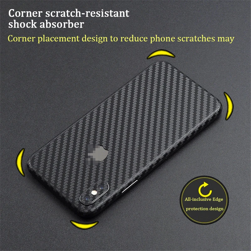 Ultra Thin Carbon Fiber Back Cover Sticker Film For iPhone X Xs Xr Xs Max Protector Skin For iPhone 7 8 6 6S Plus Decal Stickers