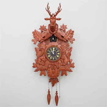 

Deer head wood Cuckoo wall clock quartz timekeeping clock Vintage Antique clock