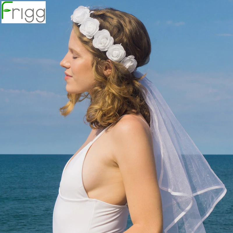 

Frigg Rose Flower Crown Veil Wedding Engagement Flower Garland Bridal Shower Girls Party Decoration Supplies