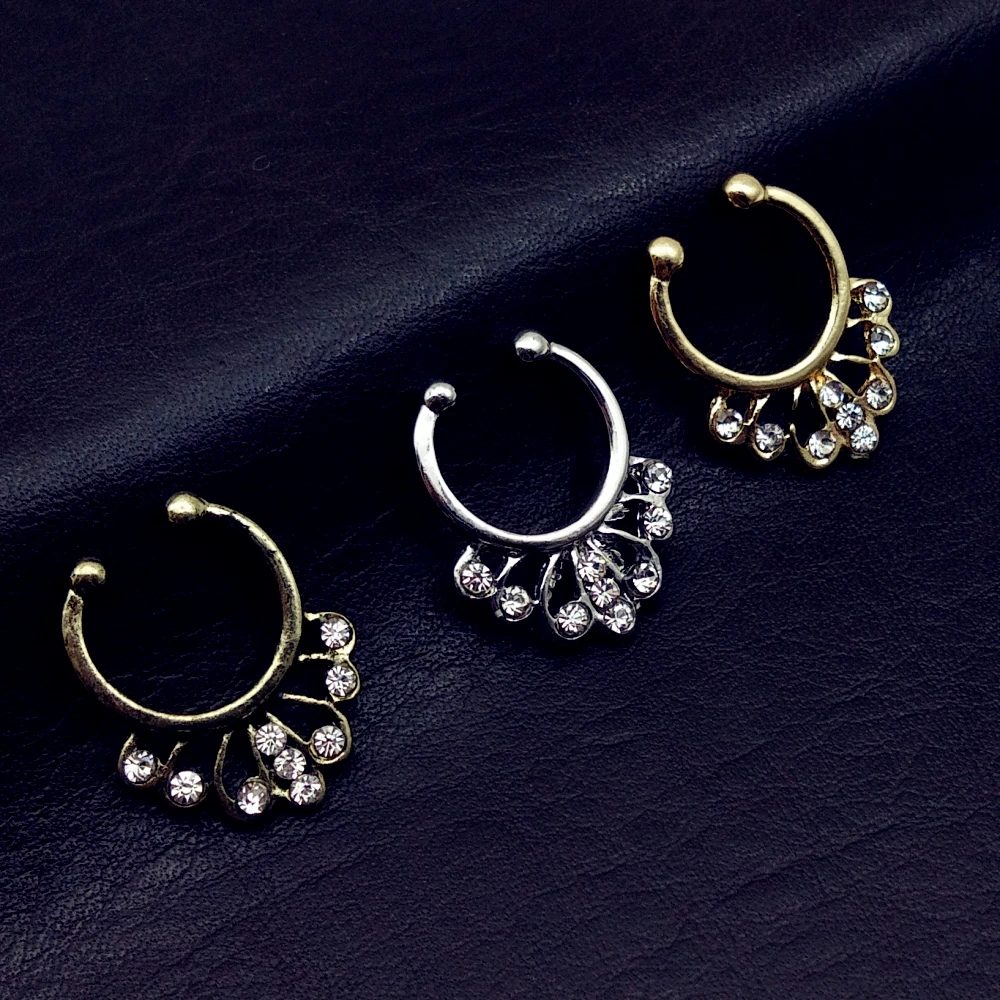 1 Pcs New Arrival Lace Crytal Nose Hoop Nose Rings Body Piercing