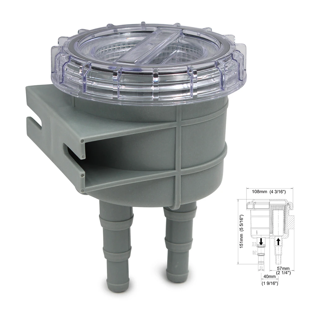 

Unprocessed Boat Marine Intake Raw Sea Water Strainer Filter Fit for Hose Size 1" 1.25" & 1.5"