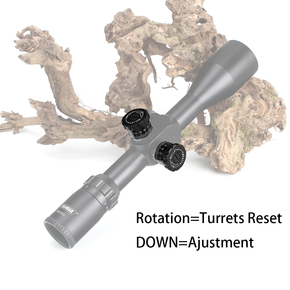 KANDAR 6-18X50Q First Focal Plane Hunting Riflescopes Side Parallax Adjustment Mil Dot Glass Etched Reticle Turrets Reset Scope (10)