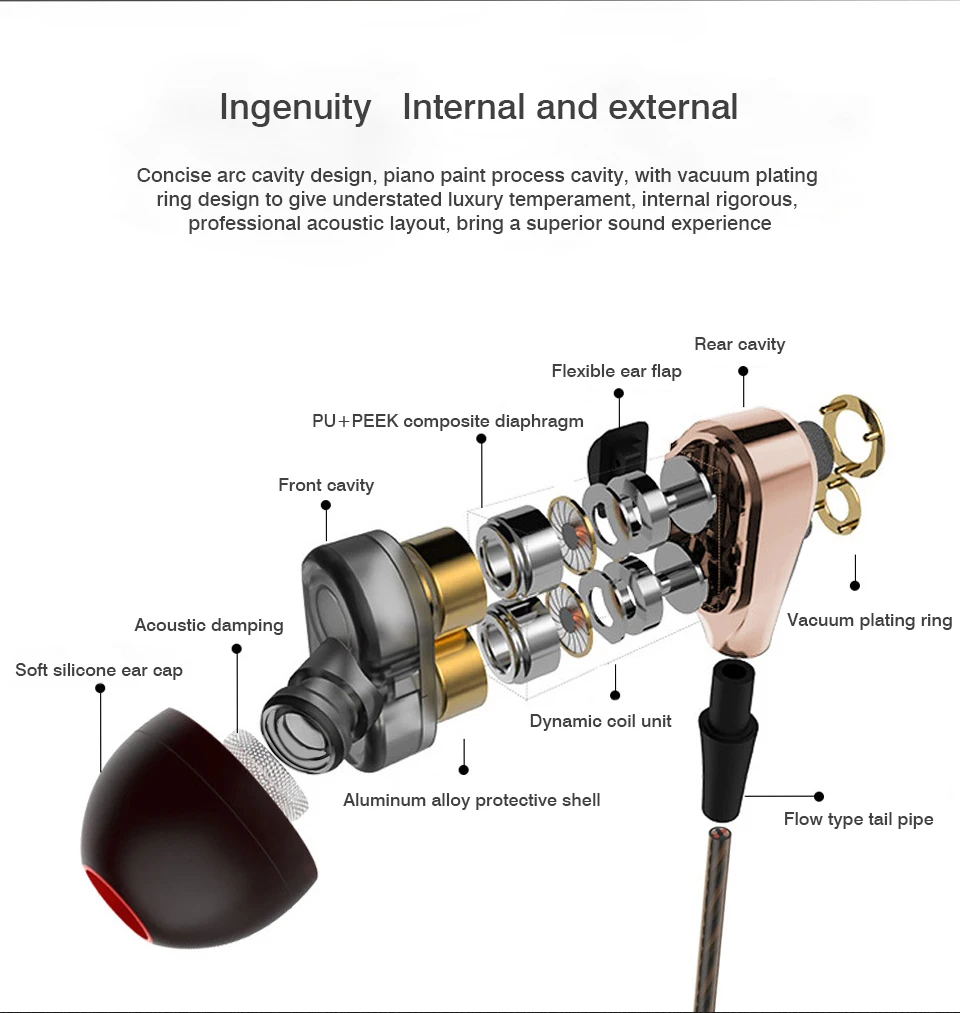 Noise Cancelling Earphones Dual Driver Earphone With MIC Gaming Headset Stereo Earphones With Microphone For Mobile Phone (20)