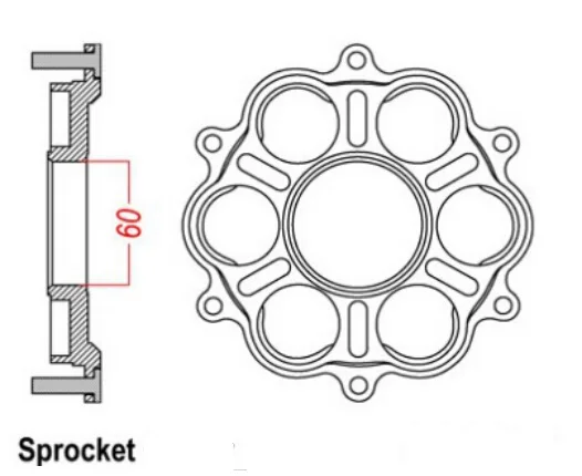 LOPOR 525-39T Запчасти для мотоциклов Задняя звездочка для Ducati 848 2008-2010, Evo 2011-2013, Evo Corse Special Edition 2012-2013