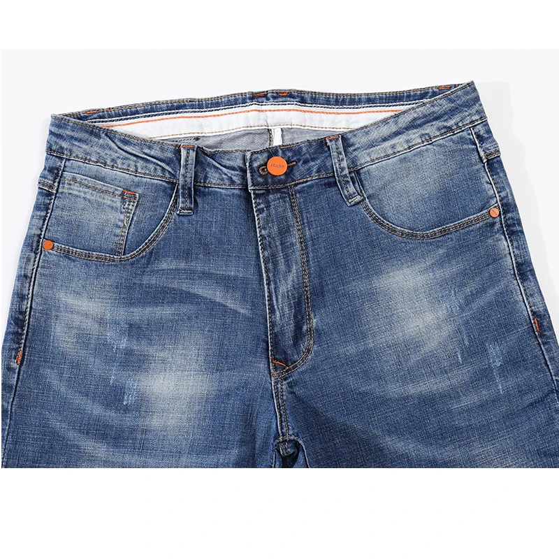 KSTUN Jeans Men 2017 Summer Thin Strech Business Casual Straight Slim Fit Jeans Denim Pants Trousers Classic Cowboys Young Man