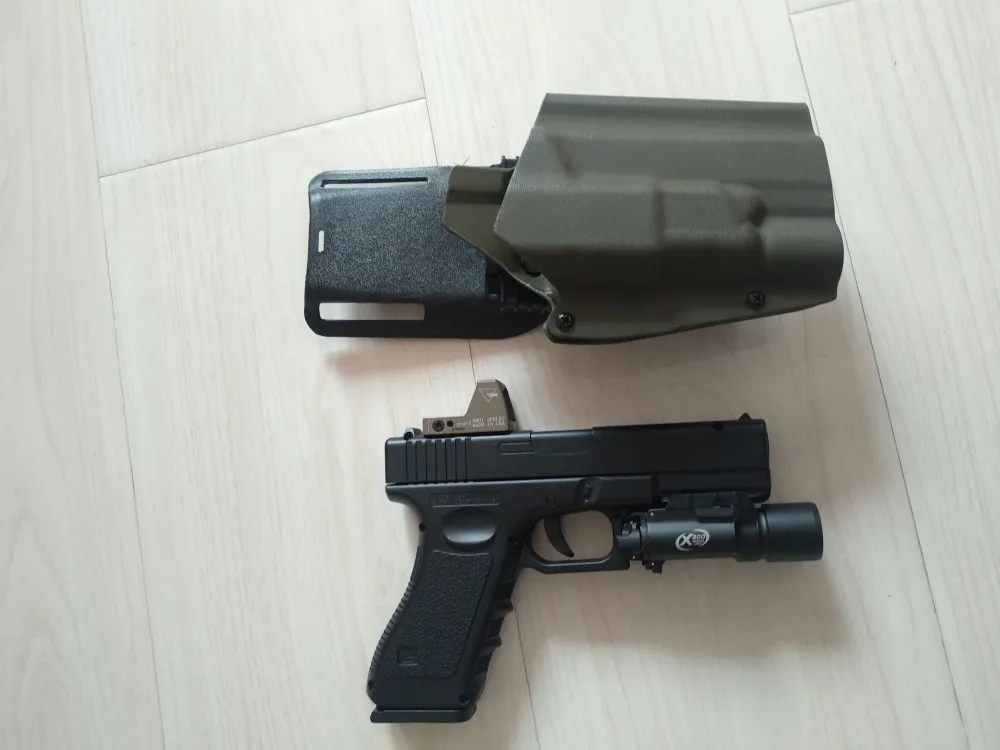 paintball airsoft ar 15 accessories tactial belt platform G17 holster for G17 with X300U flashlight series for hunting (1)