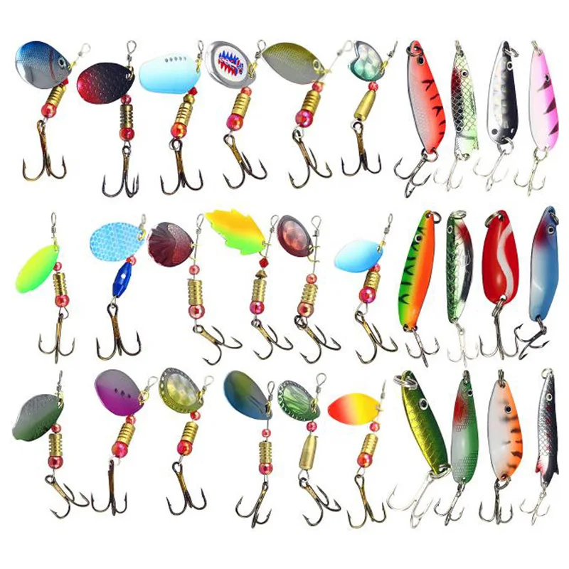 New 30pcs/lot hot sale Fishing Lures Fishing spinner bait Tackle paillette  spoon Lures Mix Color Free shipping - AliExpress