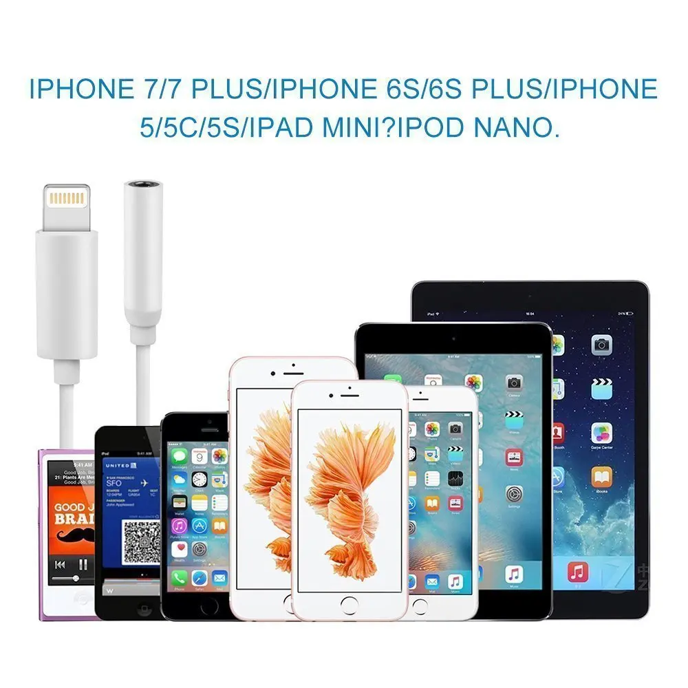 original for Apple Lightning to 3 5mm headphone jack adapter for iPhone 7 plus Audio converter for ipad iPhone X 8 plus 5s 5c 6s