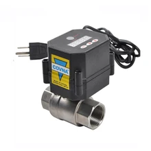 DN25 1-дюймовыечистые этикетки пробки мини 2 Way SS304 защелкой из нержавеющей стали для Сталь моторизованный датчик обнаружения утечки воды резьбовой шаровой кран время Управление Электрический шаровой клапан с приводом