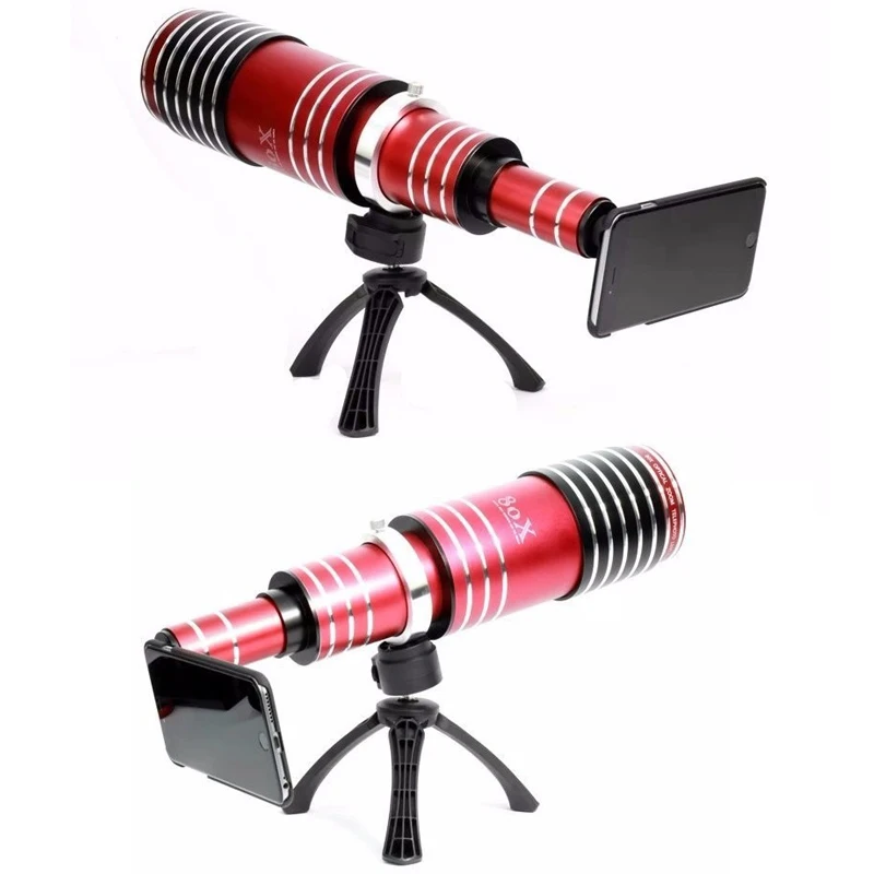  Orsda High-End 50X 80X Telephoto Zoom Lens Telescope Mobile Phone Camera Lenses with Tripod for Sma