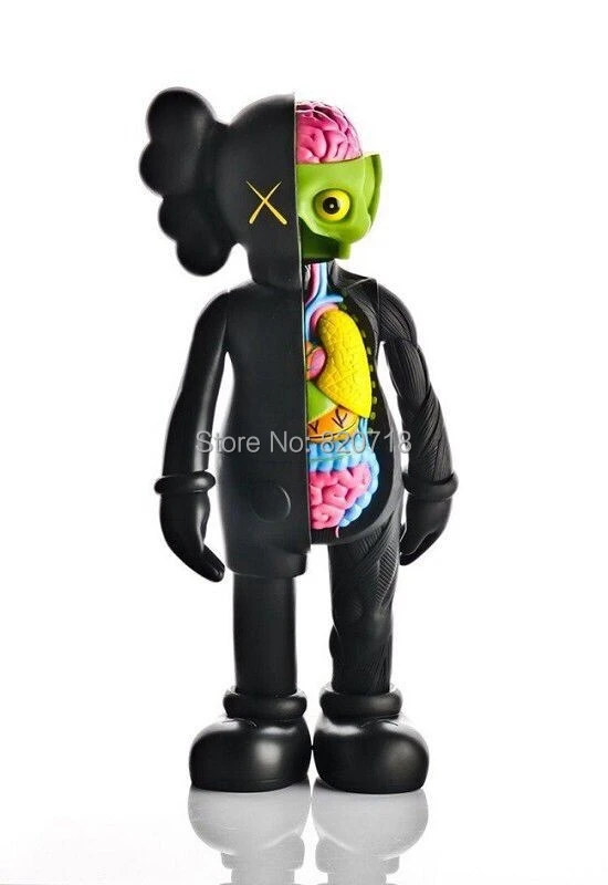 OriginalFake KAWS Dissected Companion Action Figure Doll 37cm W / Black