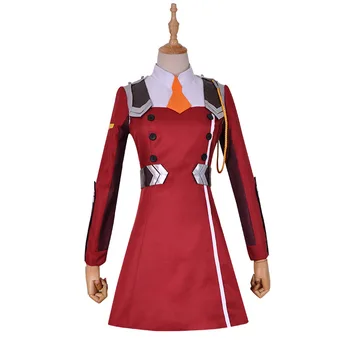 

DARLING in the FRANX 02 Zero Two Cosplay Costume DARLING in the FRANXX Cosplay DFXX Women Costume Full Sets ( Dress + Headwear )