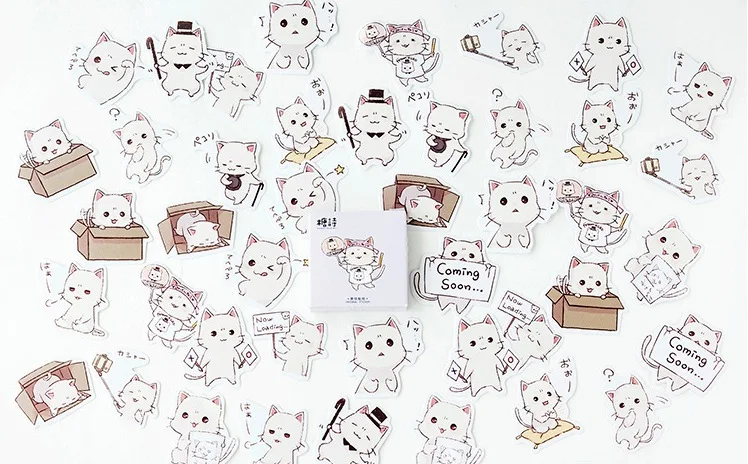 

H32-lovely cat diy decorative stationary stickers(1pack=45pieces)