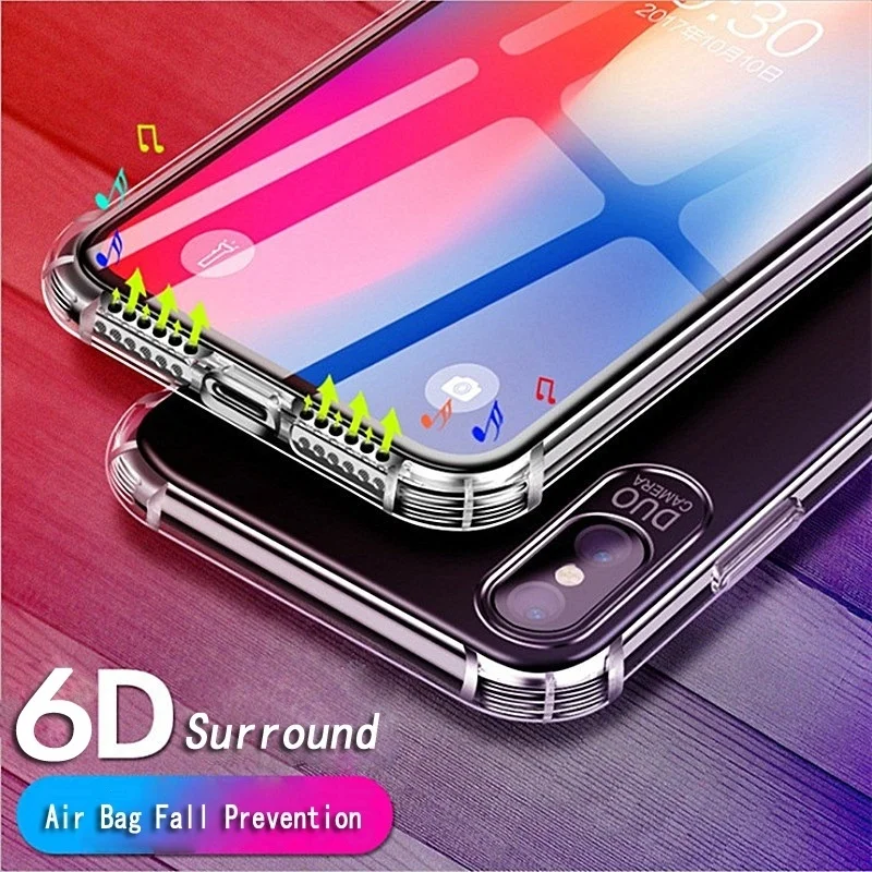 

6D Stereo Sound Airbag Drop-proof Silicone Clear Case Full Cover for Samsung A10 A20 A30 A40 A50 A70 Soft TPU Transparent Case