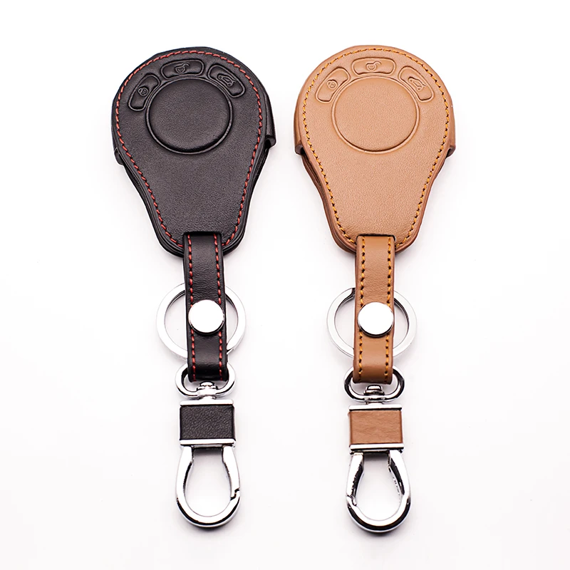 

Genuine Leather Car Key Case Cover Shell For BMW Mini Cooper Convertible Clubman R56 R57 R58 R60 R61 3 buttons protect shell