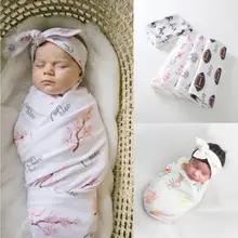 Детское хлопчатобумажное одеяльце, удобное пеленание с изображением животных и цветов