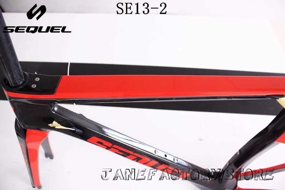 Cheap 2017 SEQUEL brand carbon road bike T1000 carbon fiber road frameset 1k /3k/ud BSA/BB30 carbon frame bike  red glossy SE13-2 9