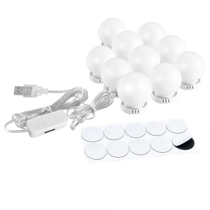 DIY 10LED 4.6M Fairy Lights Dimmable Vanity Mirror Lights Kit Bulbs for Makeup Hollywood Mirror Light Luces 40FY2803