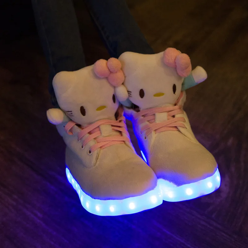 

2017 New Parent-child Styles Shoes For Children  Luminous Sneakers boys and girls shoes USB Charging Light Up Glowing kids