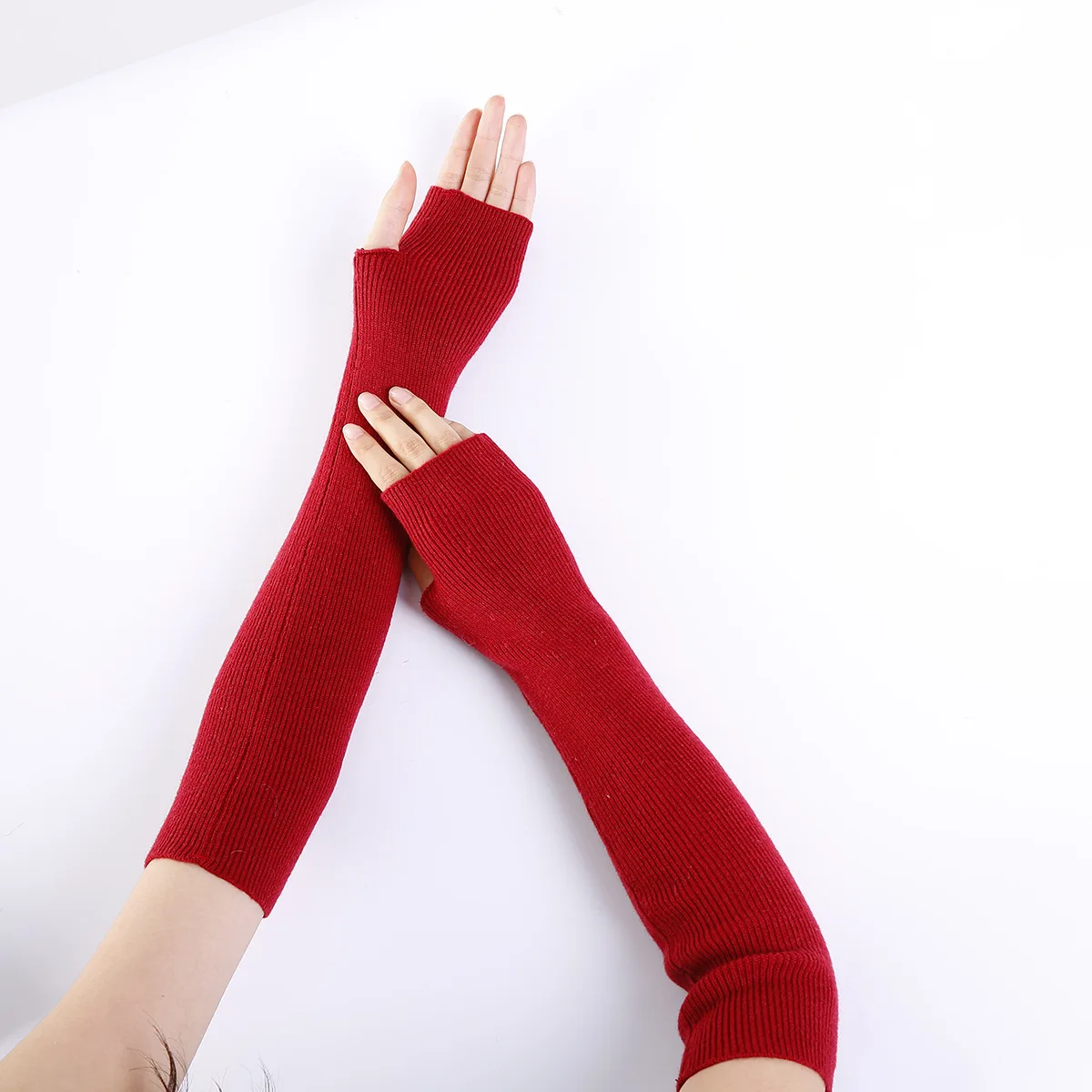 Для женщин перчатки зима теплая половина палец дамы вязаные варежки перчатки