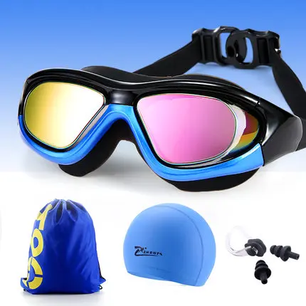 

Professional Anti Fog UV Protection Swimming Goggles Waterproof Adjustable Swim Glasses With Bag And Cap For Men Women Sports