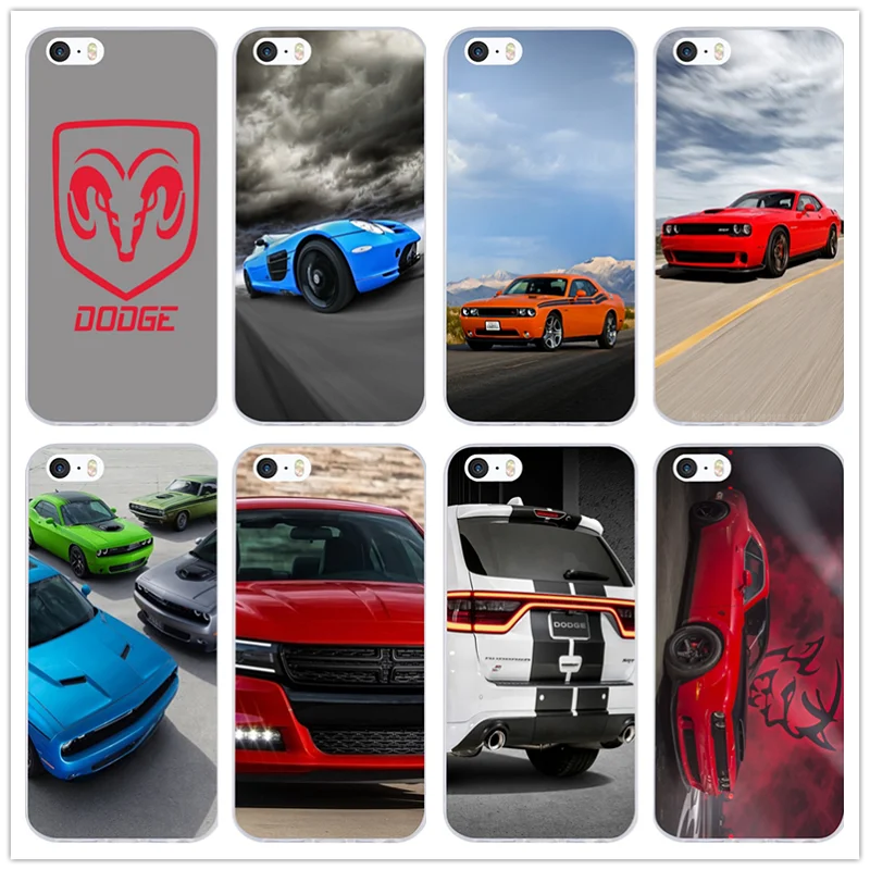 

Dodge Challenger Colorful Cars Soft TPU Silicone Mobile Phone Cases Cover for iPhone 6 6s Plus 7 7Plus X SE 5s 5C 5 4 4S Shell