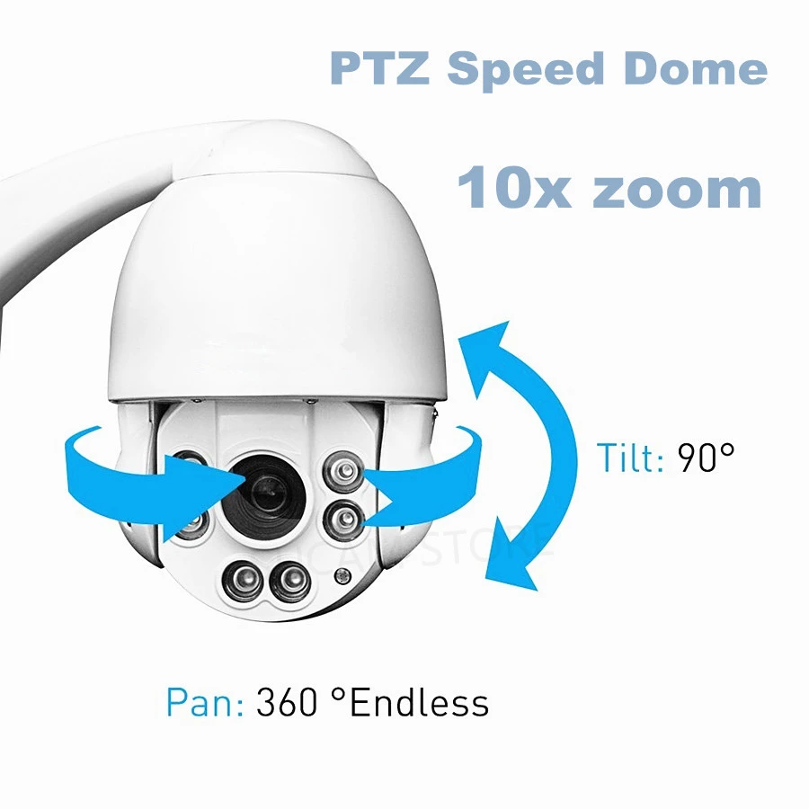 SUCAM HD 2MP AHD CCTV Camera Outdoor Pan Tilt 10x Optical Zoom Auto Focal Lens 1080P Waterproof AHD Speed Security Camera 50M IR 3