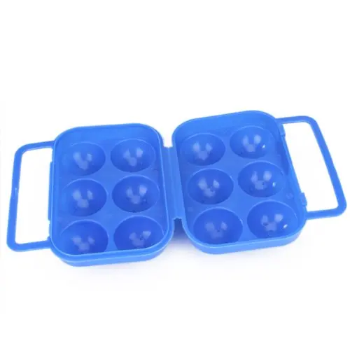 Портативный складной пластиковый Форма для яиц держатель для хранения Контейнер для 6 формы для яиц-синий
