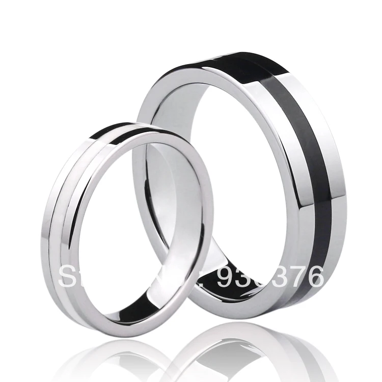 

Free Shipping Super Deal Size 4-13 neutral black and white tungsten ring Woman Man's wedding Rings Couple Rings