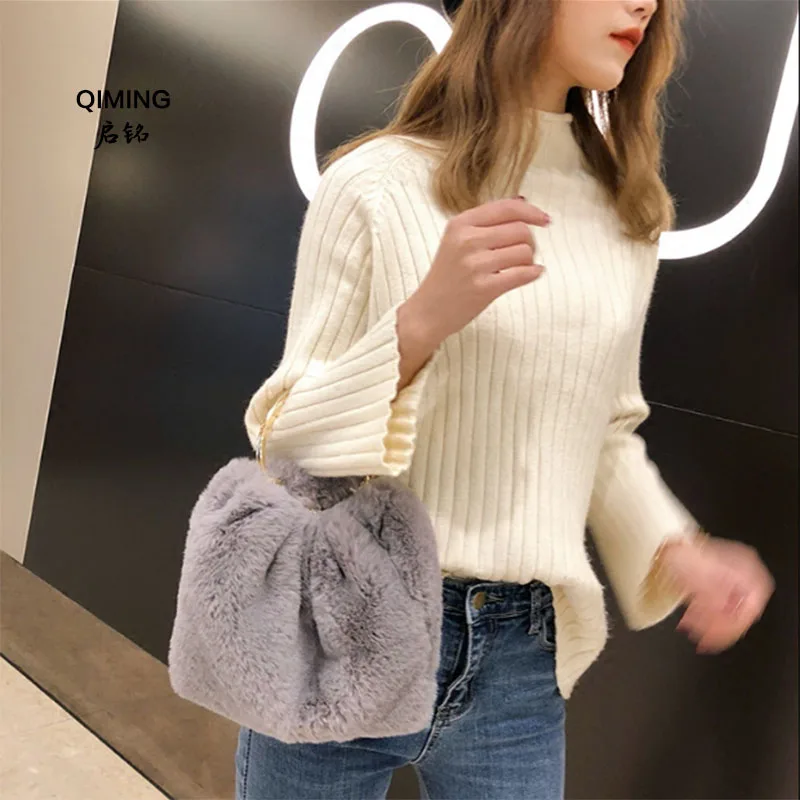 

New luxury ladies shoulder bag designer autumn and winter rabbit hair ring bag party evening bag wallet handbag P#9
