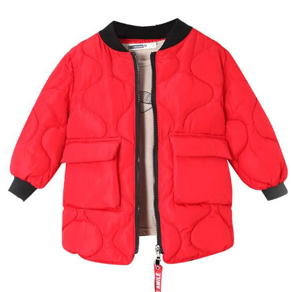 Модная детская зимняя куртка теплая куртка для мальчиков и девочек детские длинные пальто, одежда куртка с хлопковой подкладкой для детей от 3 до 8 лет