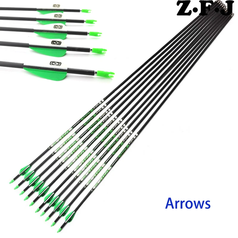 

6/12 Spine 600 700 800 900 Pure Carbon Arrow ID 4.2 mm 30.5inch Stainless Steel Point Recurve Bow Hunting Shooting +/- .003"