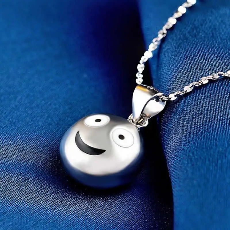 

2018 New Pure Silver Necklace Pendant Smiling face Pendant