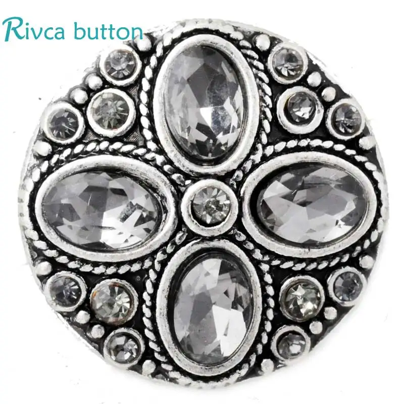 

D02834 Hot Wholesale crystal items styles 18mm Metal Snap Charm Rhinestone Styles rivca Snaps Jewelry Holy women fashion