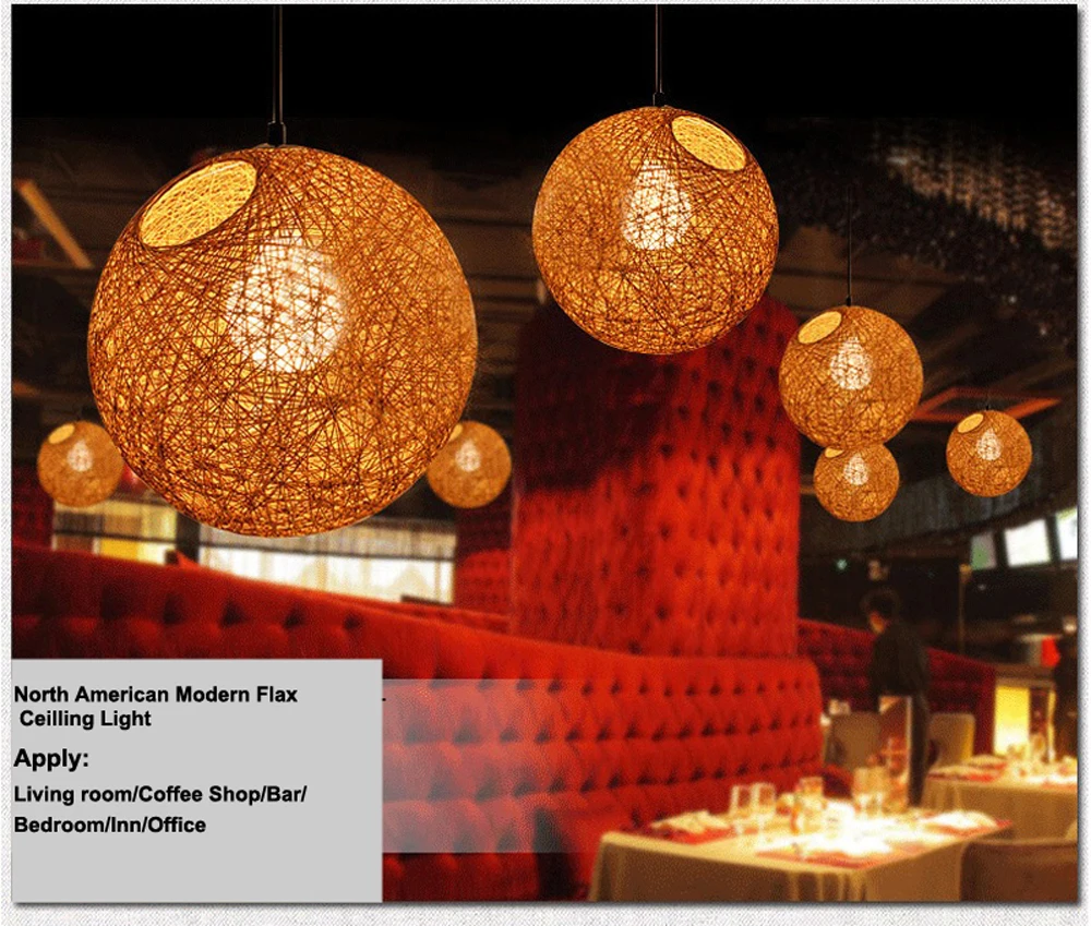 GO OCEAN Pendant Lights E27 Pendant Lamp Colorful Wood Rattan Parlor Light Fixtures For Restaurants Living Room Lighting (22)