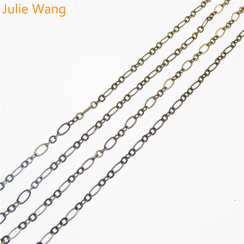 Julie Wang 1 метр Античная бронза стиль тон цинковый сплав ожерелье цепь 8*5 мм ручной работы ремесла DIY ювелирных изделий Аксессуары - Цвет: Antique Bronze