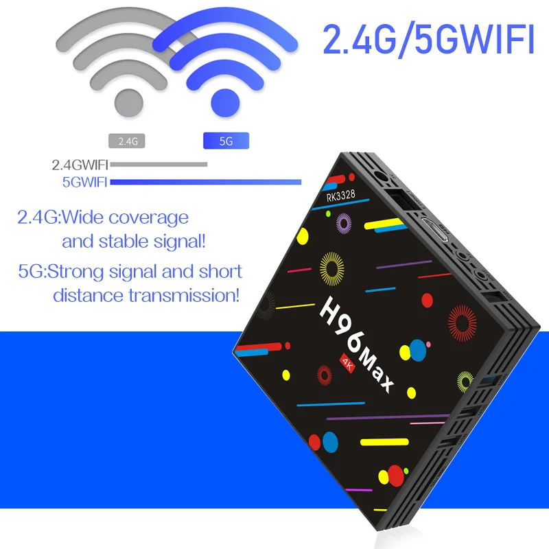 H96 MAX Android 7 1 caja de TV inteligente 4 Гб ОЗУ 32 ГБ/64 ПЗУ Rockchip RK3328 H.265 K opcional 2 4G/5 ГГц