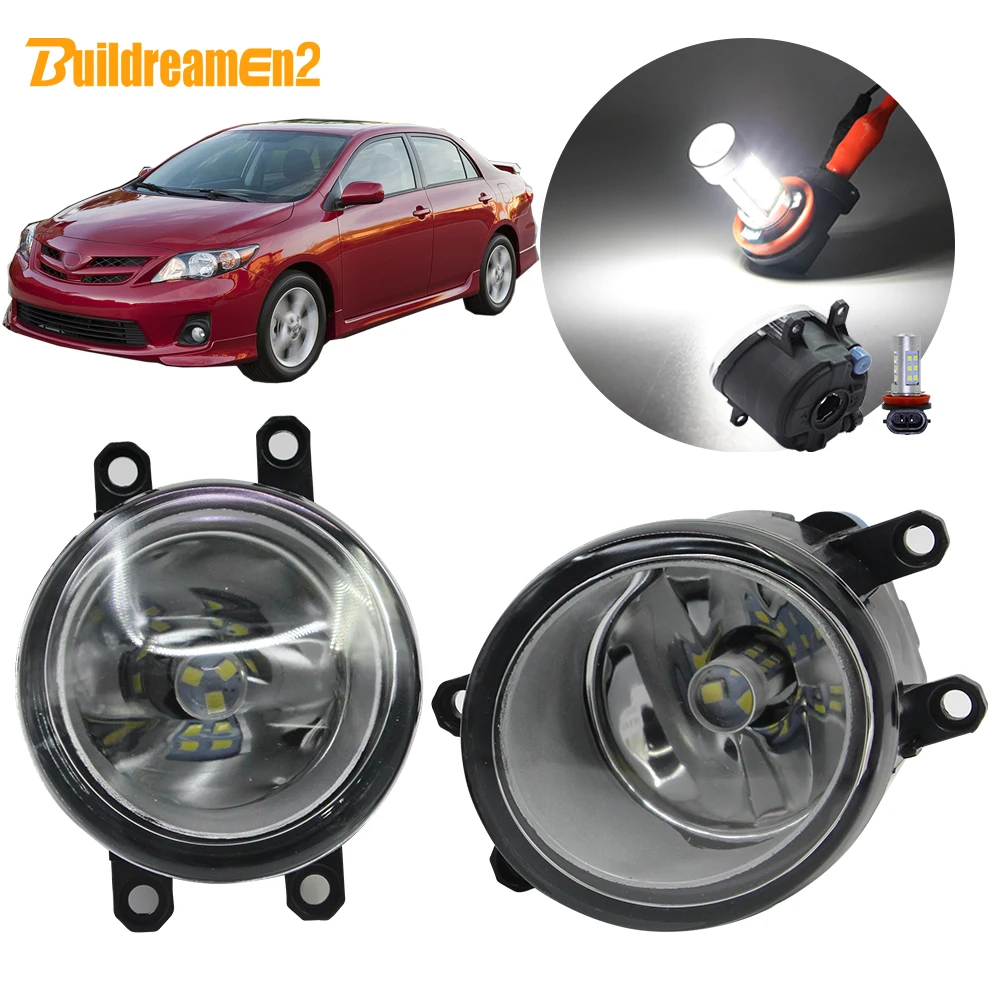 

Buildreamen2 For Toyota Corolla Car Styling Fog Light Kit Lampshade + Bulb DRL 12V 2007 2008 2009 2010 2011 2012 2013 2014 2015