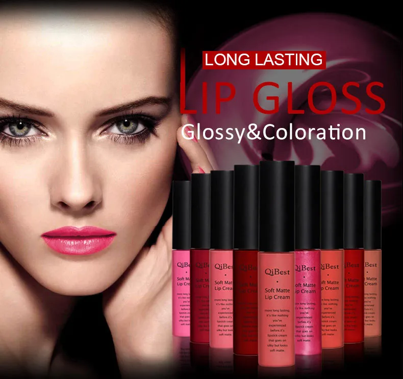 

QiBest 2018 New Fashion Velvet Vampire Matte Lipstick Do Not Fade Non-stick Cup Lip Gloss Makeup Lipgloss Cosmetics Maquiagem