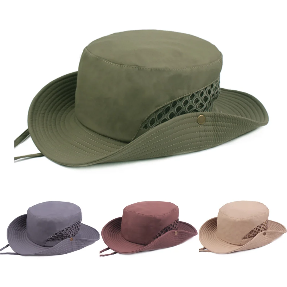 Мужская Стильная однотонная шляпа для охоты, кемпинга, солнца, рыбалки на открытом воздухе, ковбойская Кепка HATCS0511
