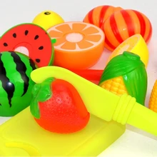 Необычные Кухонные Игрушки для игр, имитация, можно нарезать фрукты и овощи, в стиле унисекс, готовая пластиковая пищевая продукция