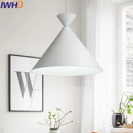 Iwhd dormitorio LED Lámparas colgantes moda moderna lámpara colgante blanco salón restaurante hogar Iluminación lámparas iluminacion