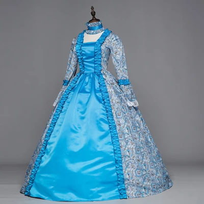 18th века платье Rococo платье Мария-Антуанетта/Помпадур/Princess суд бальное платье костюмы на Хэллоуин - Цвет: Небесно-голубой