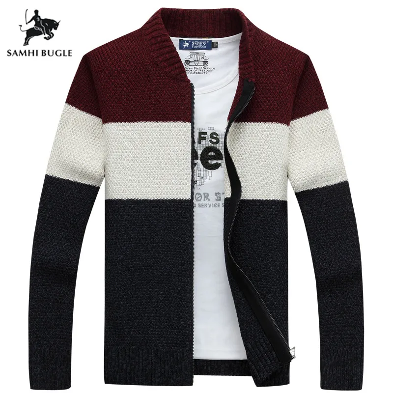 Best Price SAMHIBUGLE Brand Clothing Thicken Winter Sweater Men Pattern Striped Zipper Warm Outwear Jacket Wool Liner Cardigan Men Best Price SAMHIBUGLE Brand Clothing Thicken Winter Sweater Men Pattern Striped Zipper Warm Outwear Jacket Wool Liner Cardigan Men