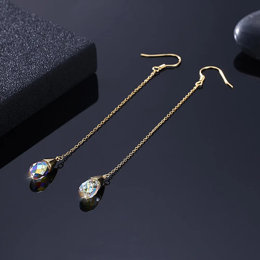 LEKANI кристаллами от Swarovski капли воды многоцветный цвет кулон длинные висячие