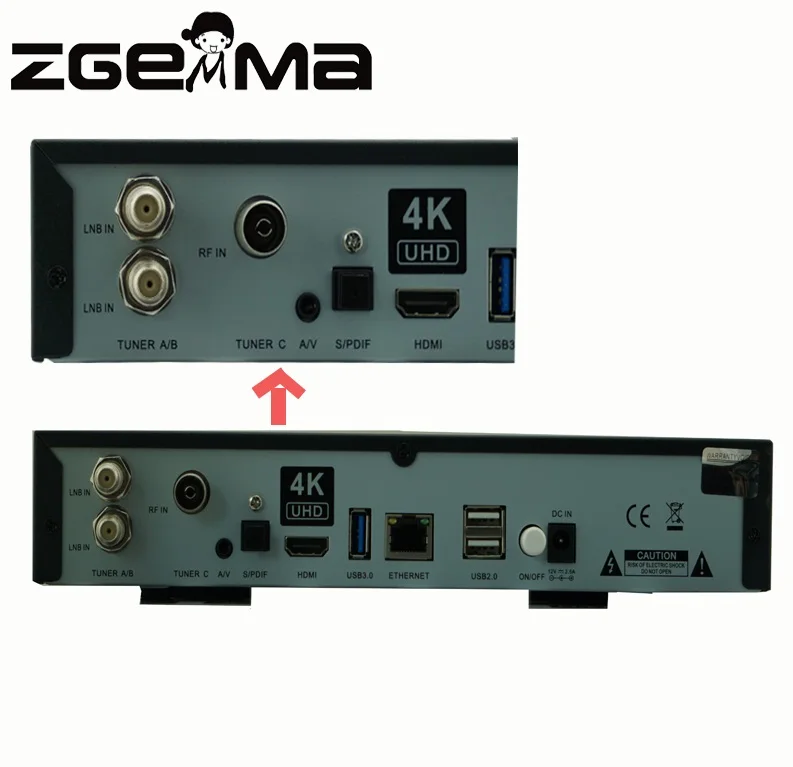 2 шт./лот 4K UHD Zgemma H7S 2xDVB S2X + DVB T2/C HEVC H.265 спутниковый ресивер Linux Enigma IPTV BOX| |
