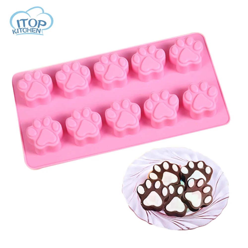 

Lovely Silicone Cake Mold Mini 10 Holes Cat Paw Chocolate Mould Cute Cat Feet Cake Mould Creative Silicone Baking Mould