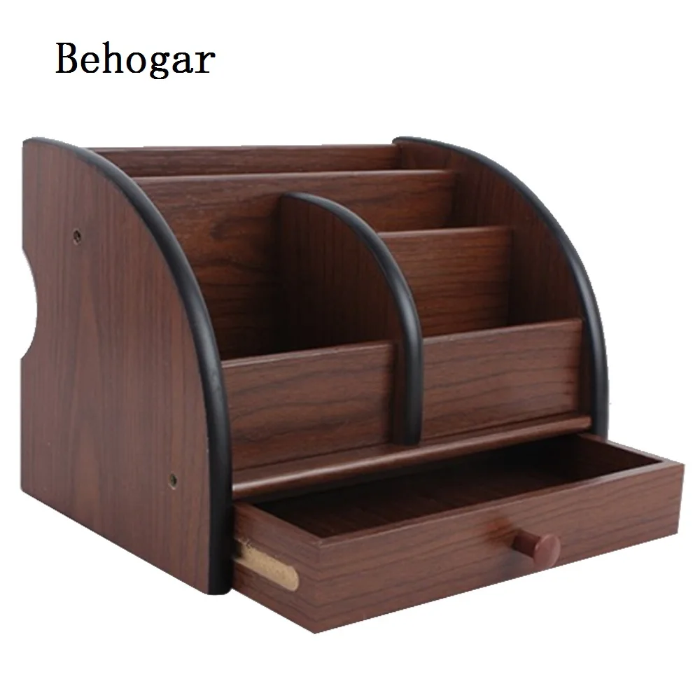 Behogar Wooden Multi functional Office Desk Organizer