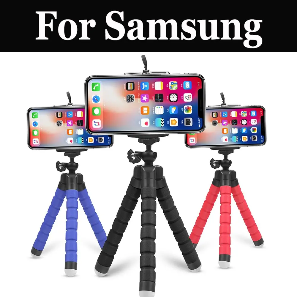 

New Mini Camera Flexible Phone Sponge Octopus Tripod For Samsung Galaxy Note 7 On5 On7 S7 S7 Active S7 Edge S8 Active Xcover 4