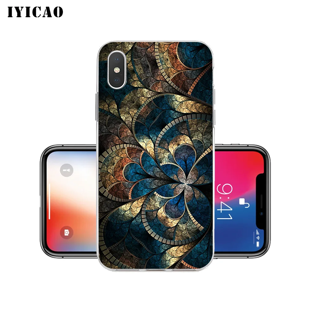 IYICAO животных Мандала серии мягкий силиконовый чехол для iPhone X XR XS MAX 6 6s 7 8 Plus 5 5S SE TPU